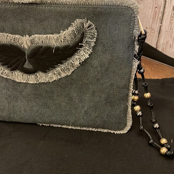 Beautiful black washed denim clutch by Zadig & Voltaire , brand new with a tag - Picture 3 of 14